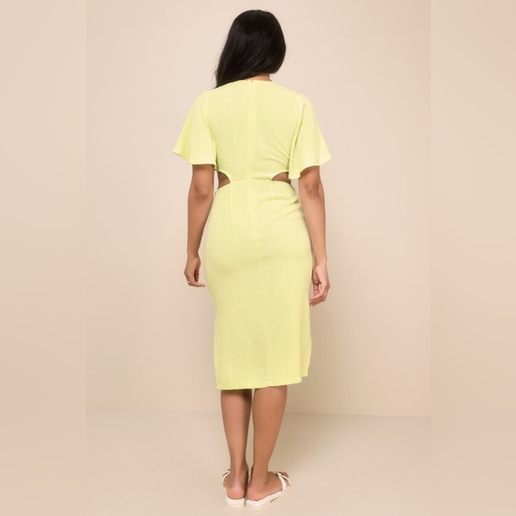 Lulus | Linen Cutout Dress | Size M - Picture 5 of 13